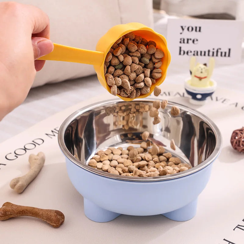 Colored Four-Legged Pet Bowl, Stainless Steel