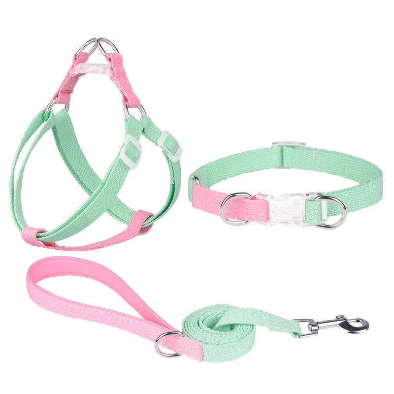 Dog Harness, Leash, Collar Set, No-Pull, Adjustable