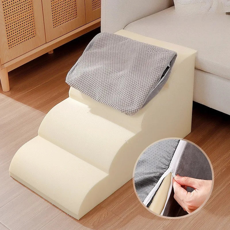 1/2/3/4 Pet Stairs, Ramp; Washable Non-Slip Cover