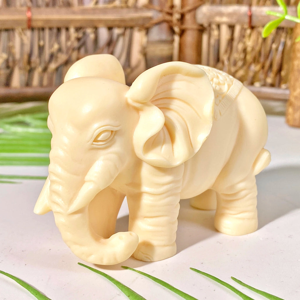 Hand Craved Ivory Tagua Nut Elephant Carving