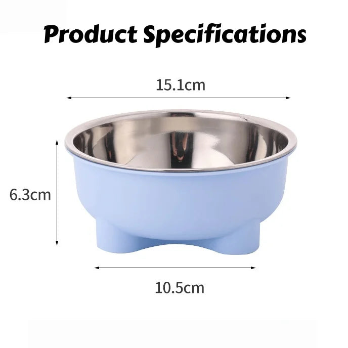 Colored Four-Legged Pet Bowl, Stainless Steel
