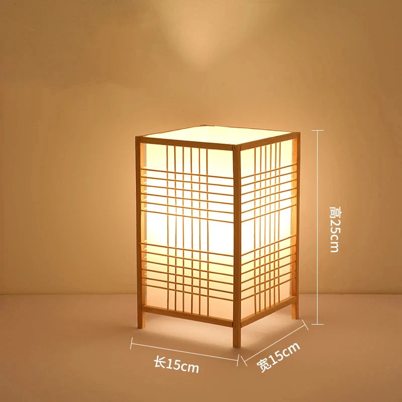 Japanese Style Bamboo, Rice Paper Accent Lamp