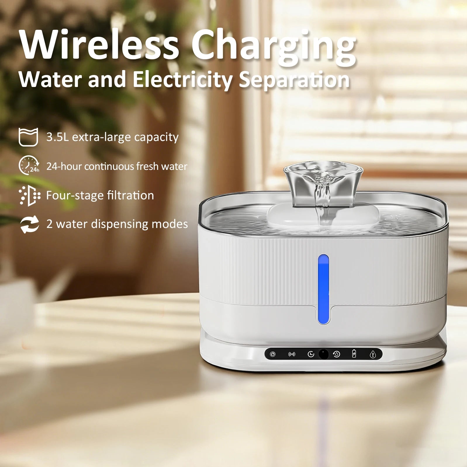 Cat LED Wireless Water Fountain, Smart Sensor