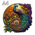 Adult Animal Wooden Puzzles Round Peacock