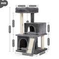 Spacious Cat Tower; Natural Sisal Scratching Posts