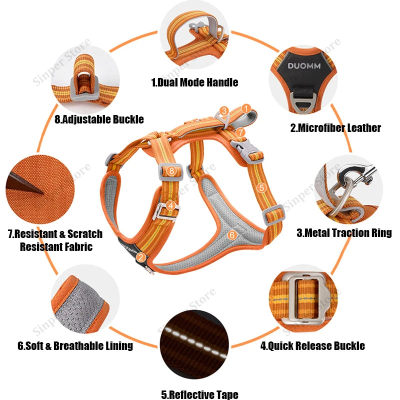 No-Pull, Heavy-Duty Vest Harness & Leash Set