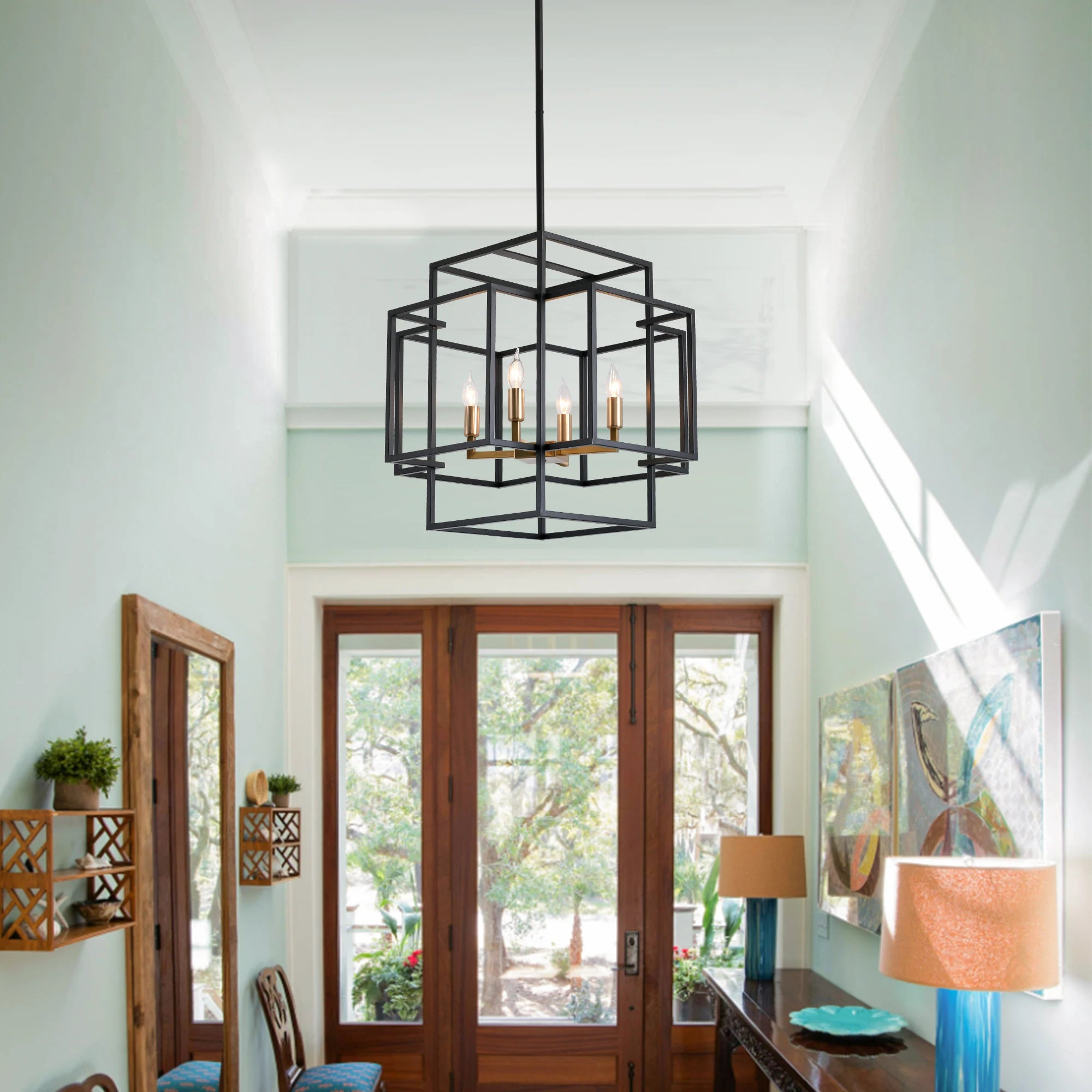 Industrial Farmhouse Style Hanging Chandelier