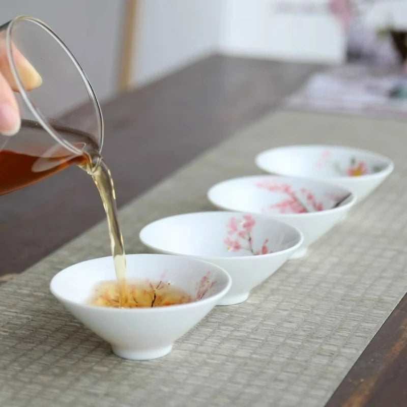 Japanese Style Ceramic Sakura Wine Sets, Handmade