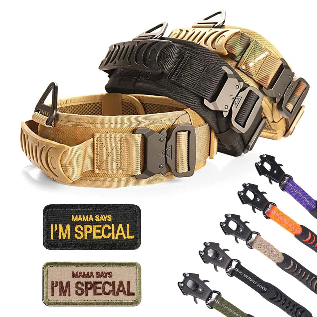 Military-Grade Tactical Dog Collar with Handle