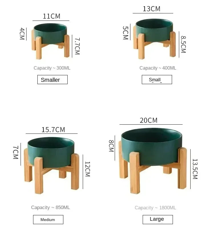 Pet Bowl Ceramic Elevated Food/Water Dish
