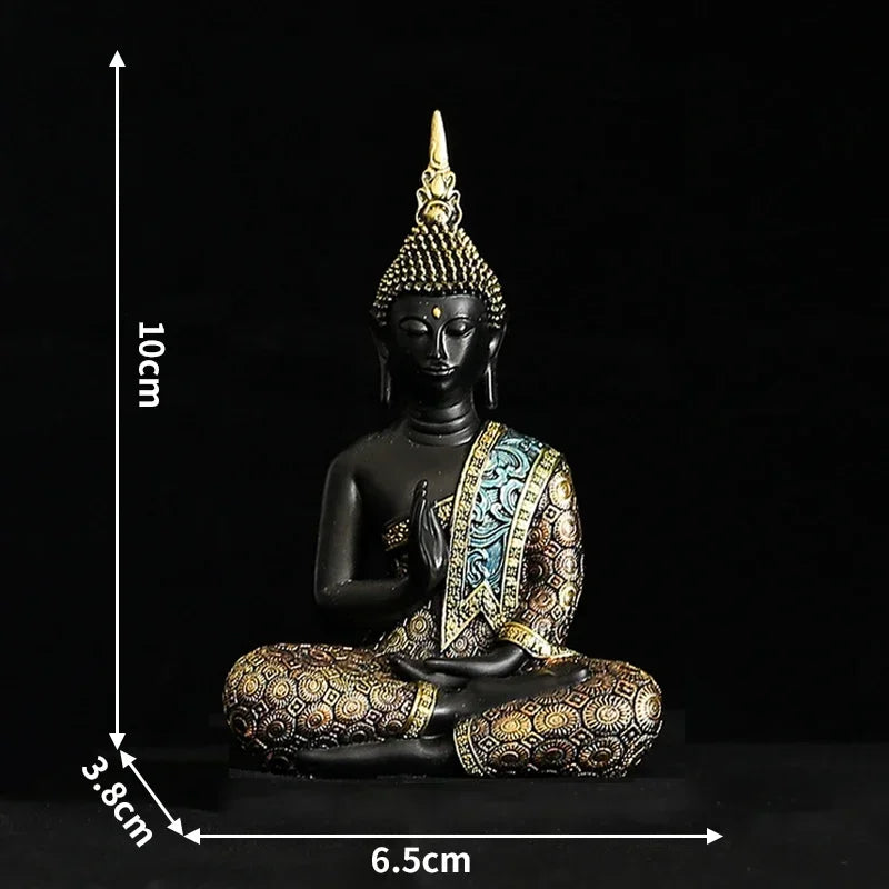 Buddha Sculpture, Green Resin, Handmade Fengshui Figurine