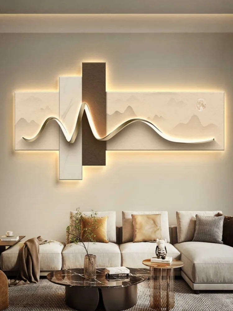 Luxury Modern Wall Art, LED Ambient Lighting
