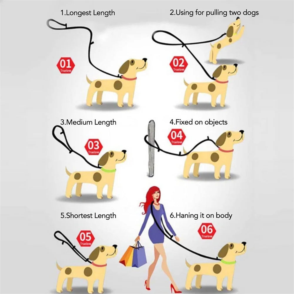 Dog Leash, Adjustable Hands-Free, Multifunctional