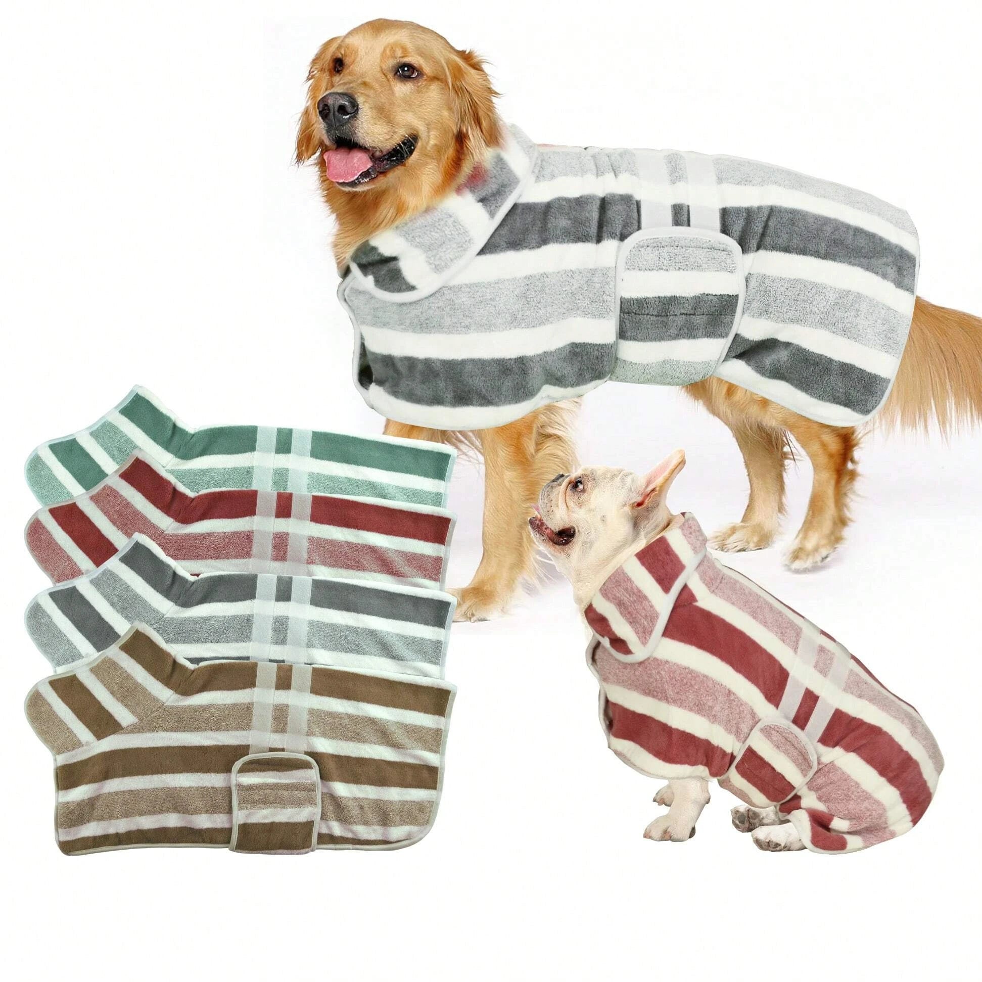 Fully Wrapped Dog Bathrobe Towel; Quick Drying