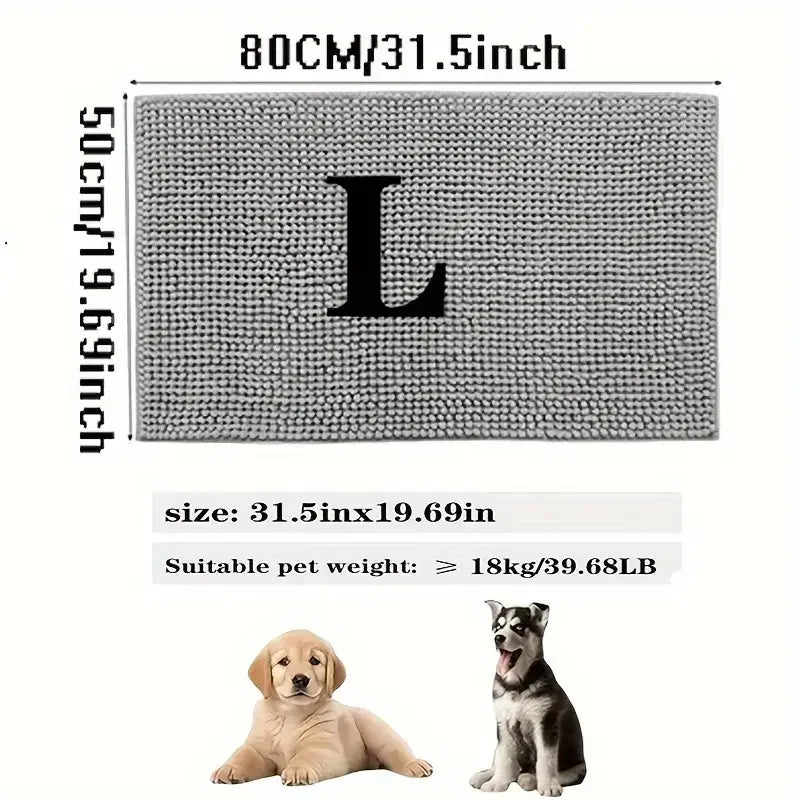 Dirty Paws Mat; Absorbs Moisture, Sand, Dirt, Washable