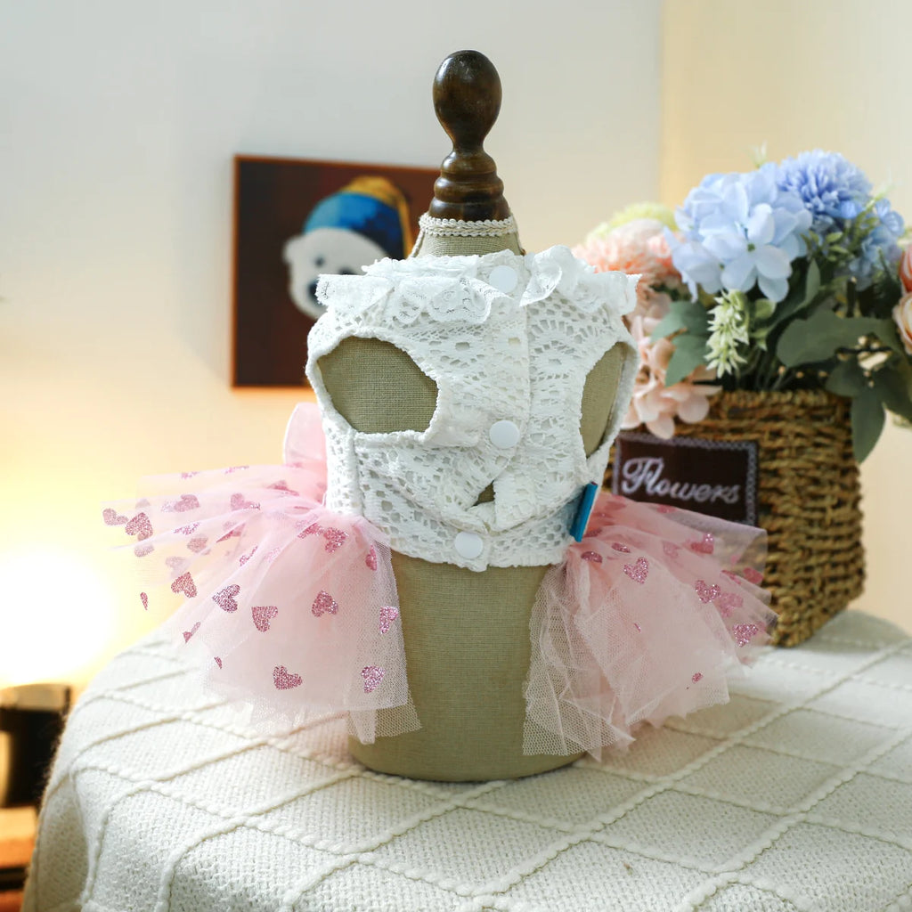 Puff Heart Pink Skirt Wedding/Princess Dress