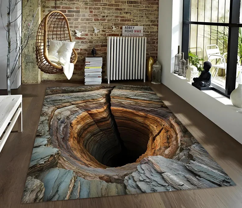 Holographic Floor Art Rug; 7 Designs & 4 Sizes