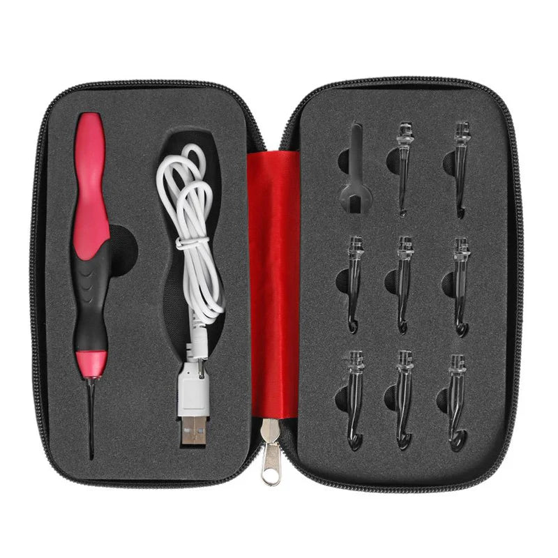 LED Light-Up Crochet Hook Set, USB Rechargeable