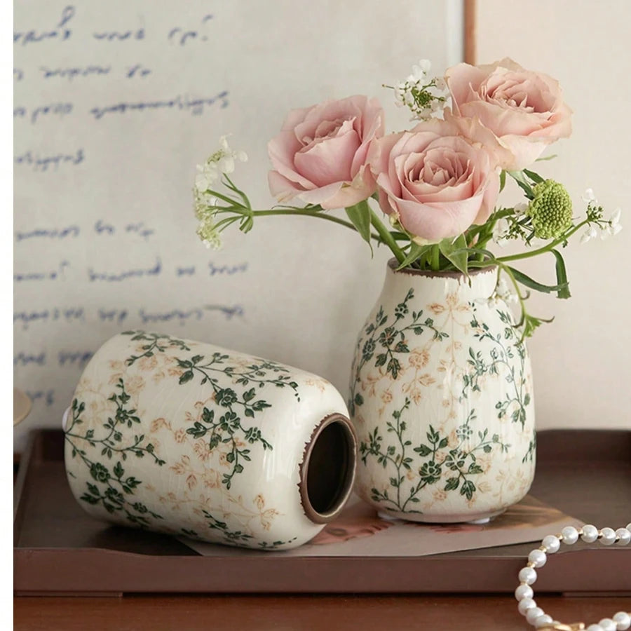 Handmade Bohemian Art Ice Crackle Ceramic Vases