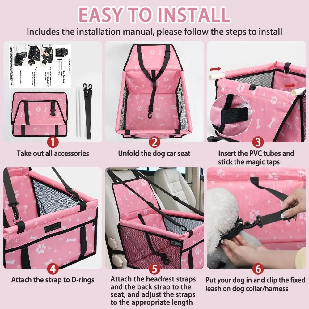 Premium Foldable Dog Booster Car Seat