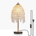 Crystal Table Lamp, Waterfall Design. Crystal Bead String Shade.