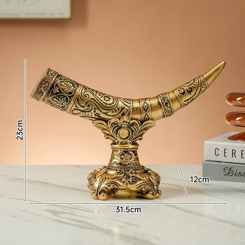 New Modern Art Ornamental Horn with Stand
