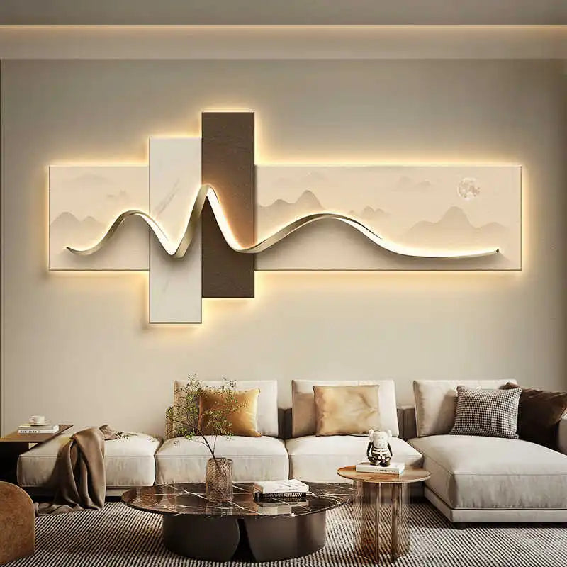 Luxury Modern Wall Art, LED Ambient Lighting