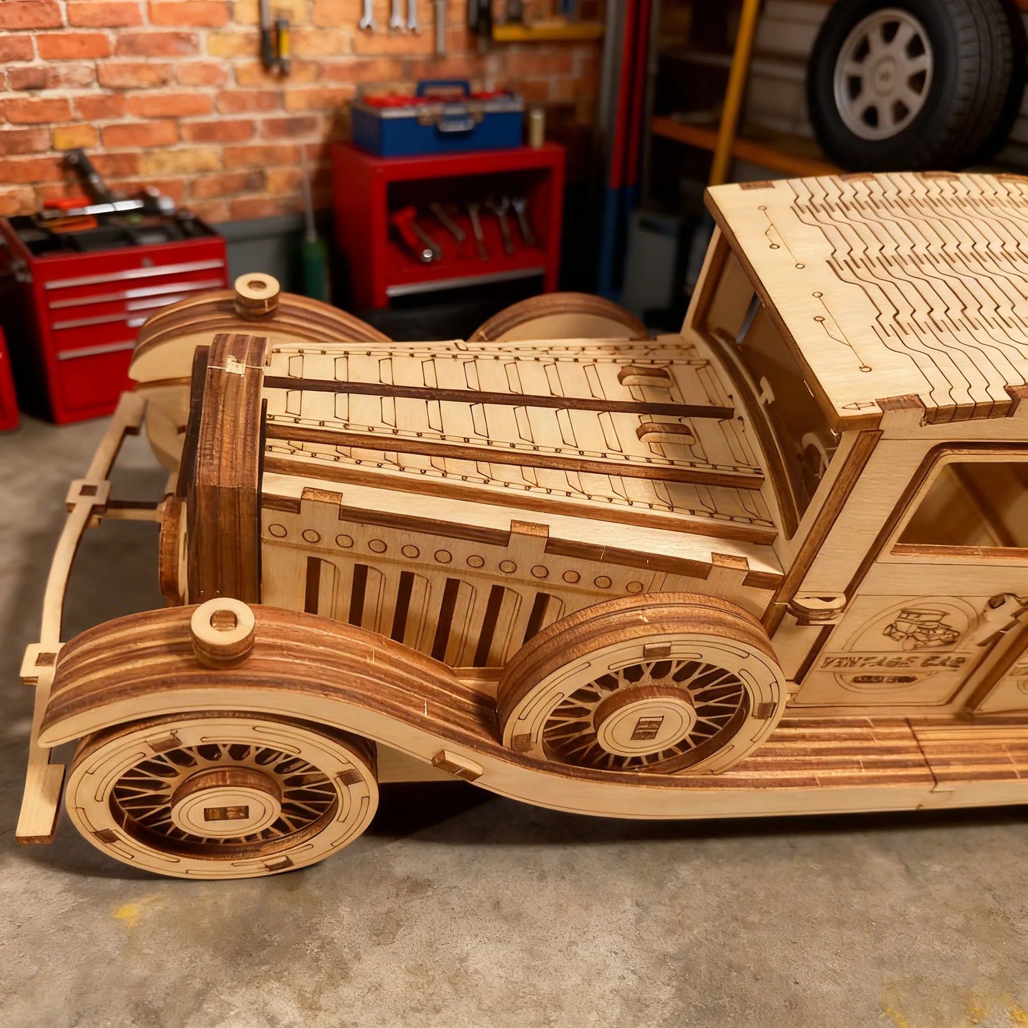 3D Wooden Puzzle Vintage Car Model Exquisite