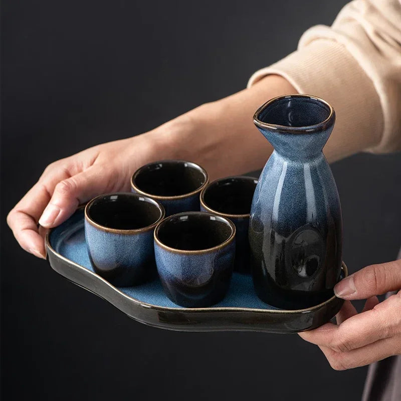 Handmade Japanese Style Sake Warmer & Cups