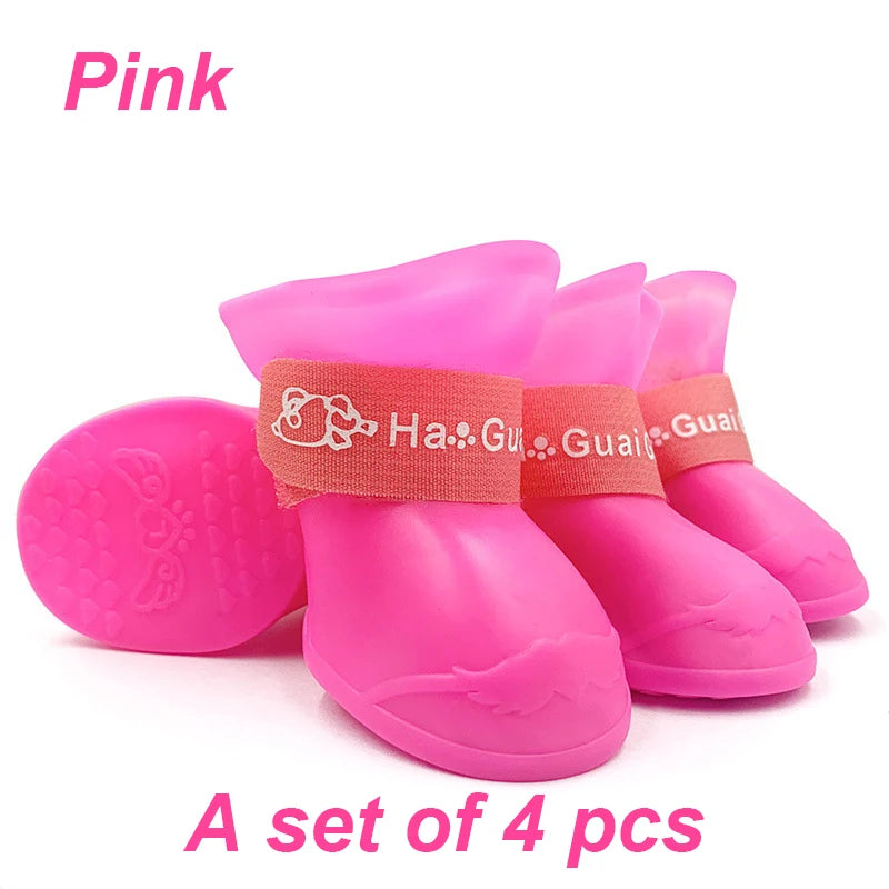 4Pcs Waterproof Rain shoes, Anti-slip Dog Boot