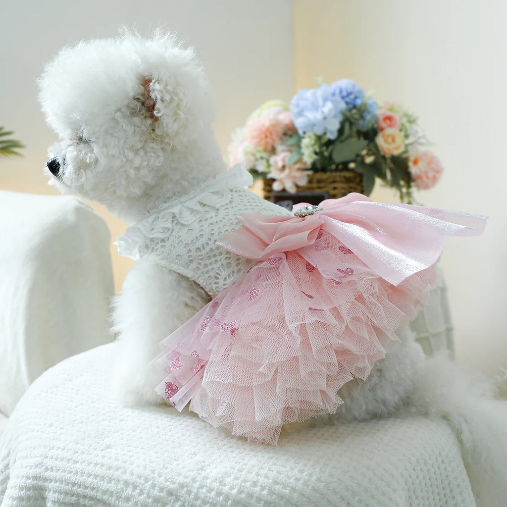 Puff Heart Pink Skirt Wedding/Princess Dress