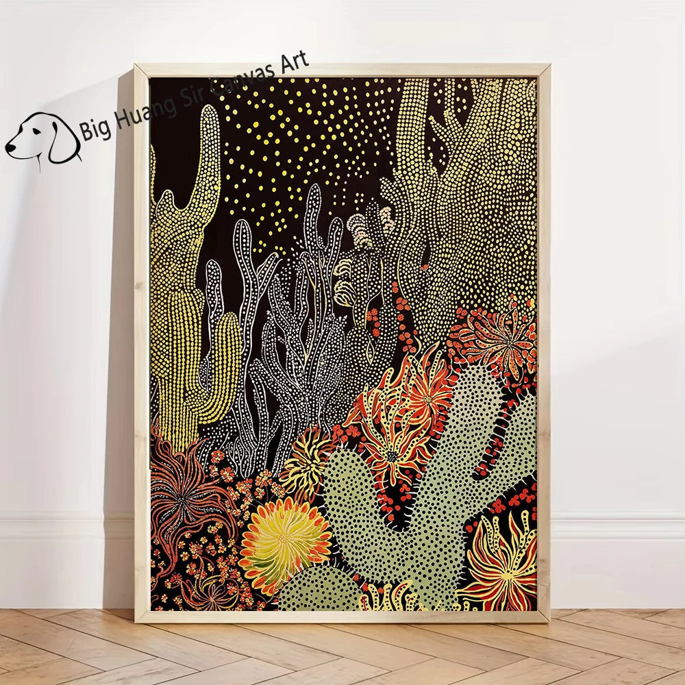 Yayoi Kusama Inspired Botanical Retro Artwork Prints