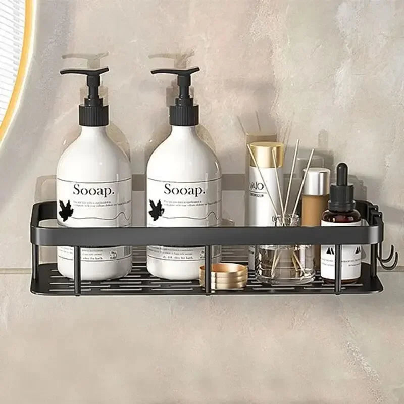 Shower Straight or Corner Shelves; No-Drill Wall Mount
