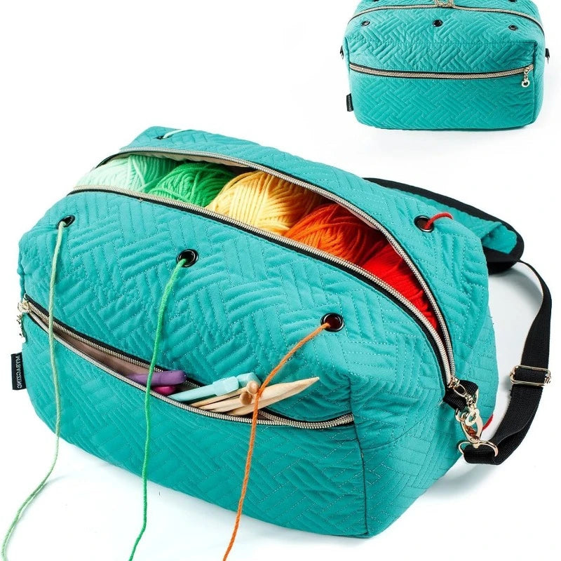 Crochet Accessories Organizer Bag With Yarn Holders