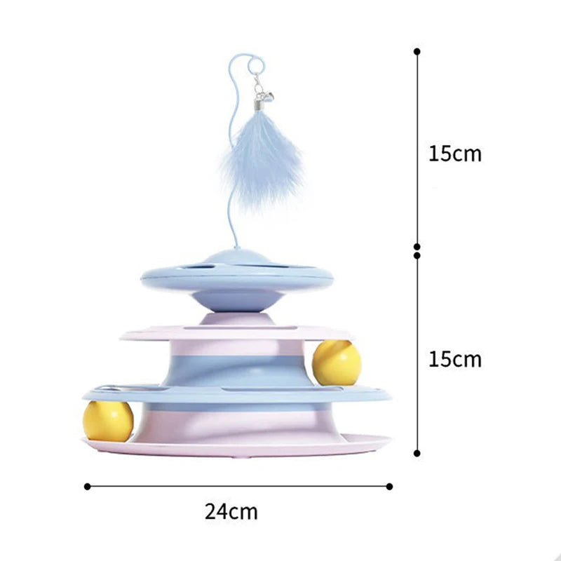 Flying Saucer Cat Toy; Food, Treat Feeder