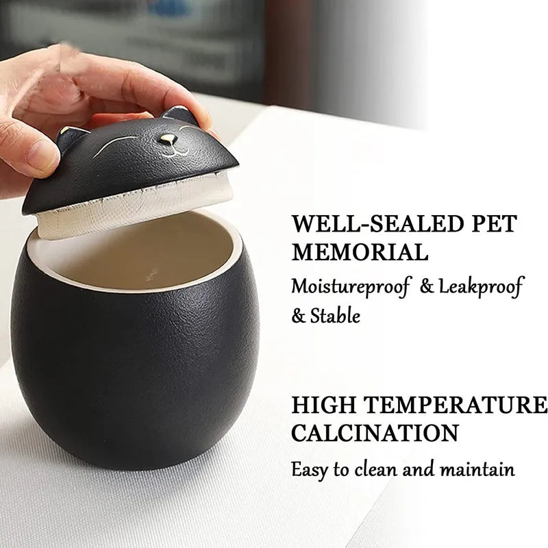 Memorial Cremation Urn for Pet Ashes, Handcrafted
