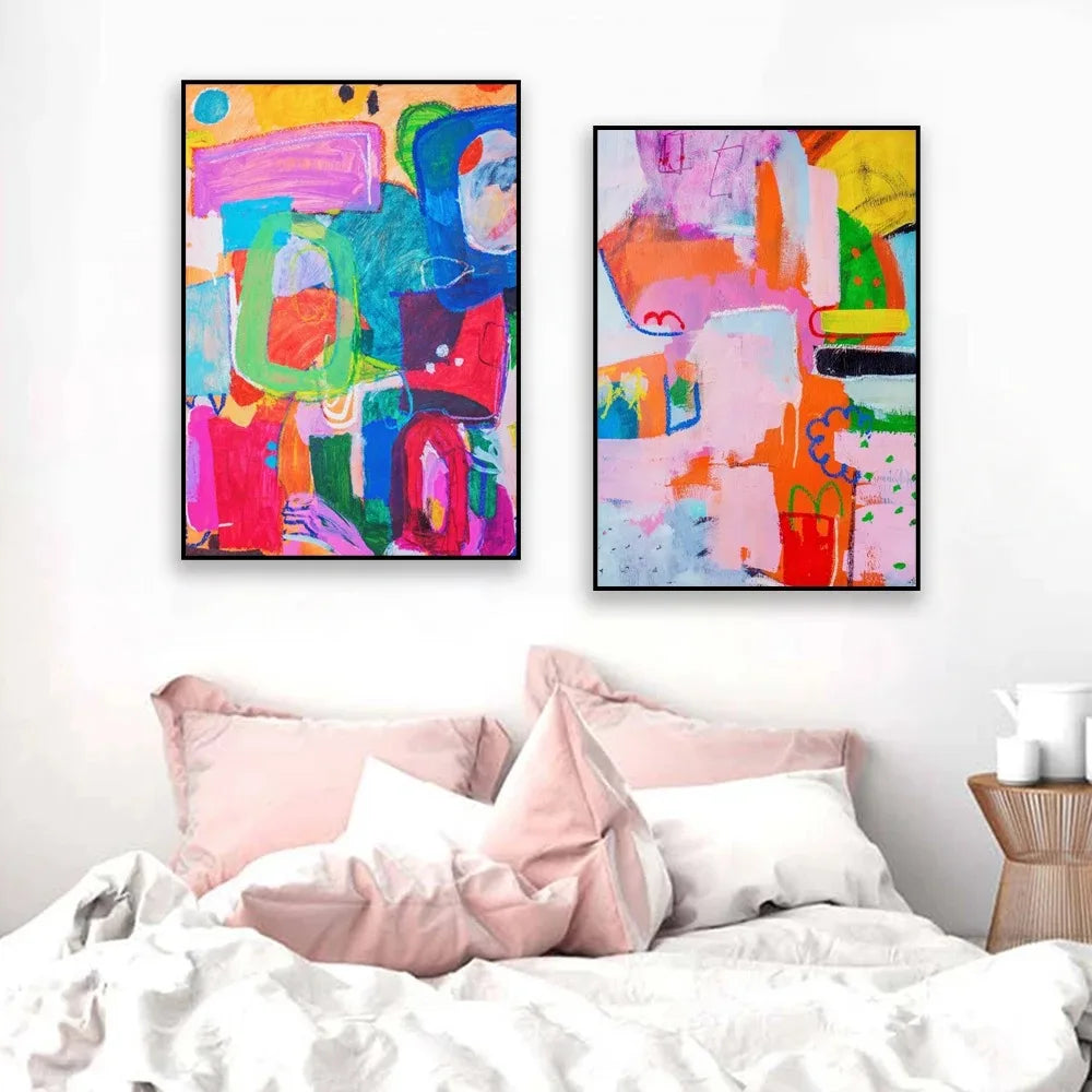 Abstract Mid Century Wall Art Canvas
