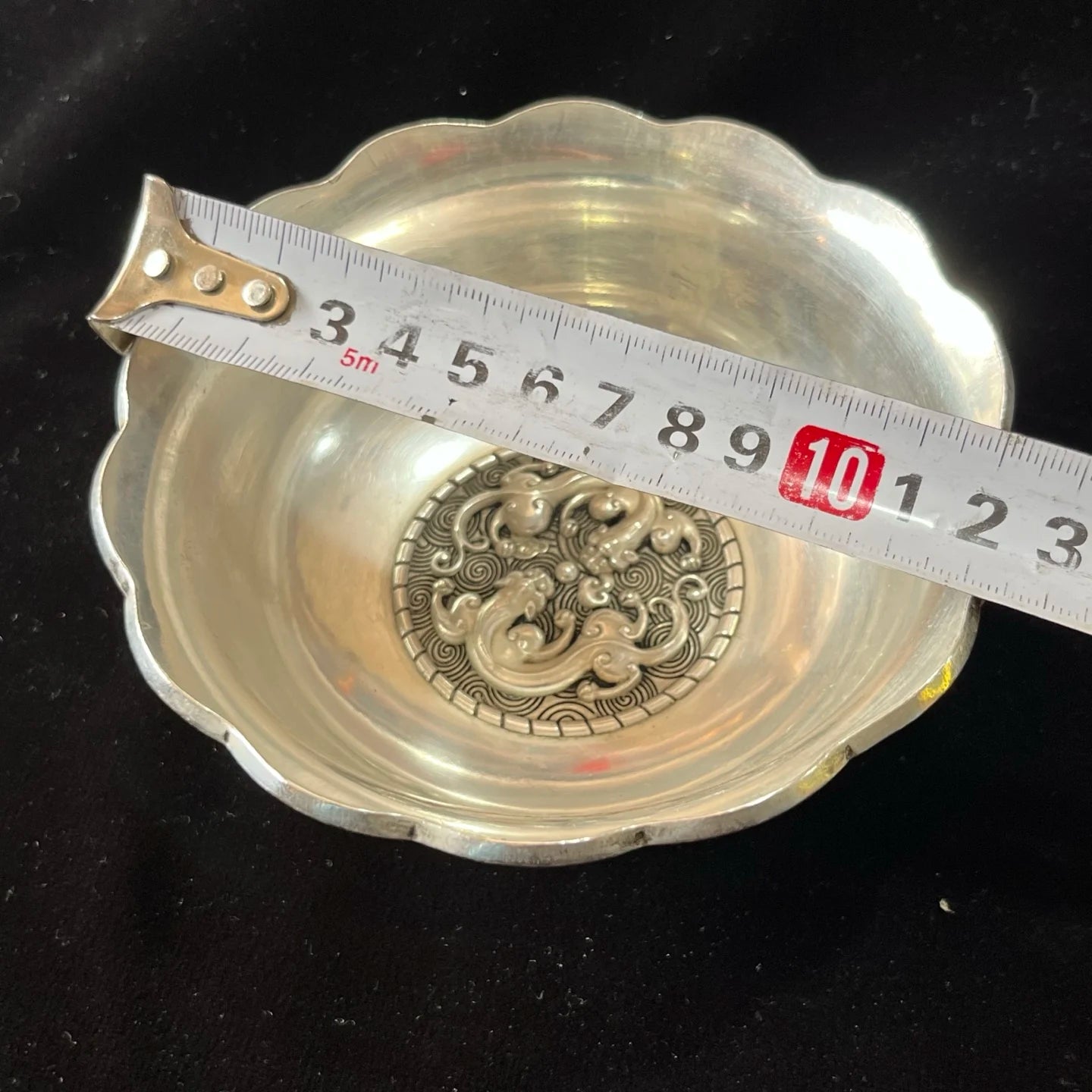 Tibetan Silver Lace Embossed Bowl