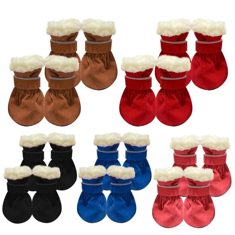 4Pcs Waterproof Warm Pet Dog Shoes