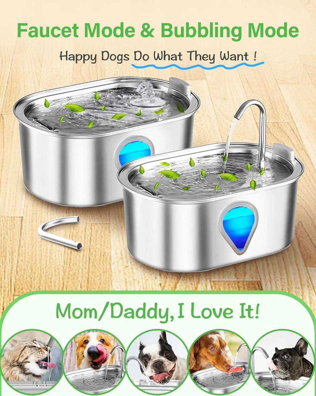3.5L Pet Fountain with Water Level Window