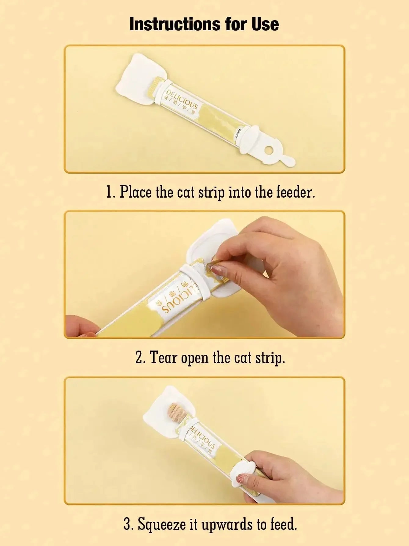 Cat Strip Feeder Spoon; 3 pc Set