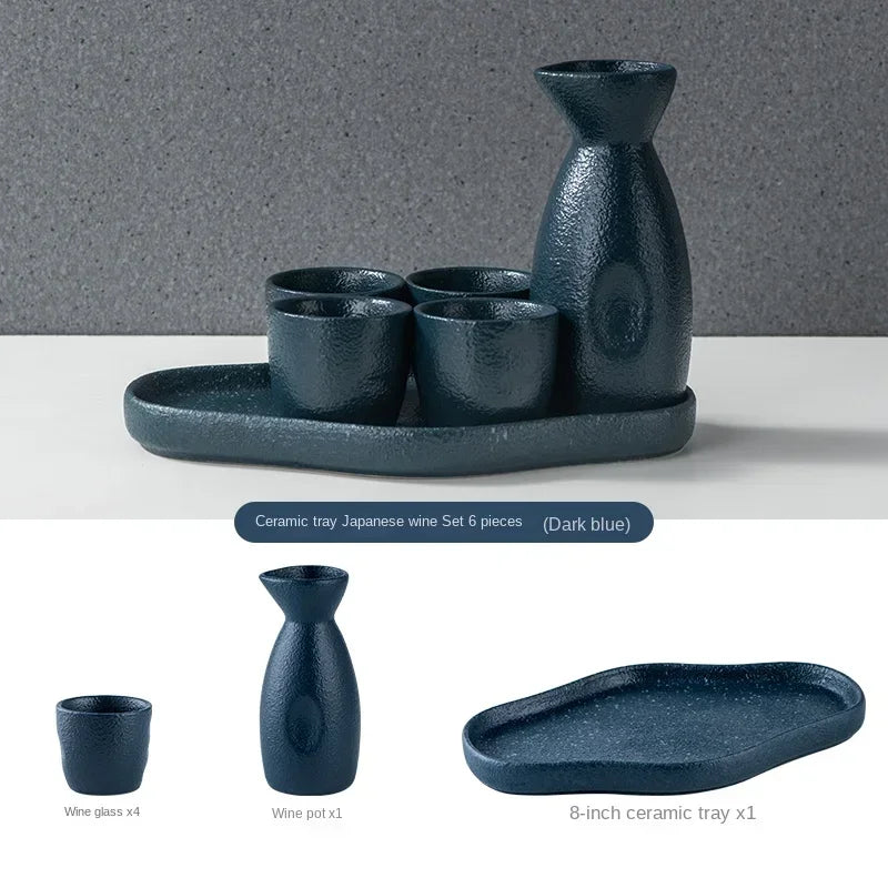 Handmade Japanese Style Sake Warmer & Cups