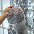 European Luxury, Gorgeous Grey Hollow Jacquard Curtains