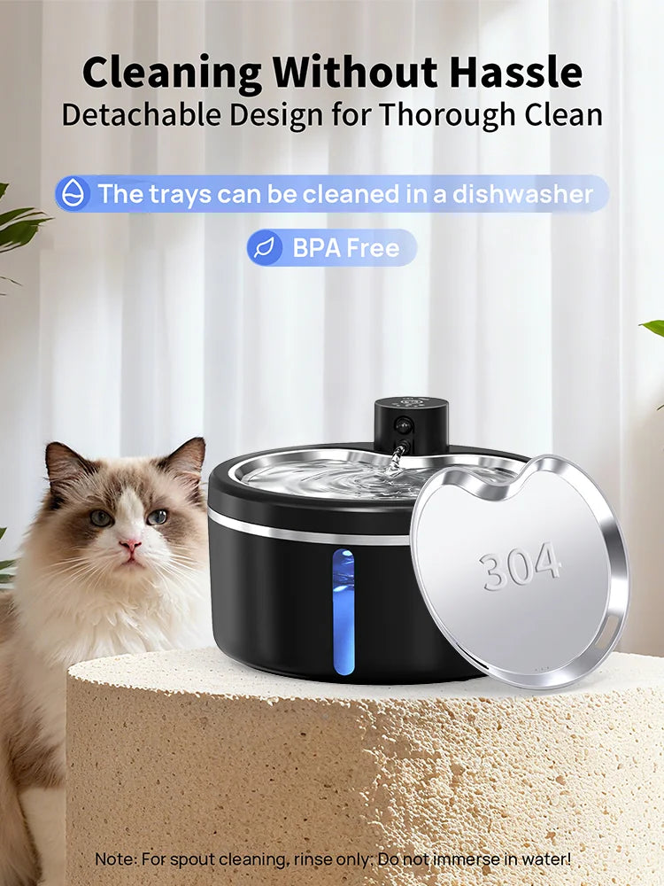 3L Stainless Steel Pet Water Fountain