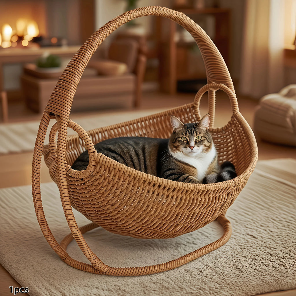 Rattan Hammock Indoor Hanging Cat Bed