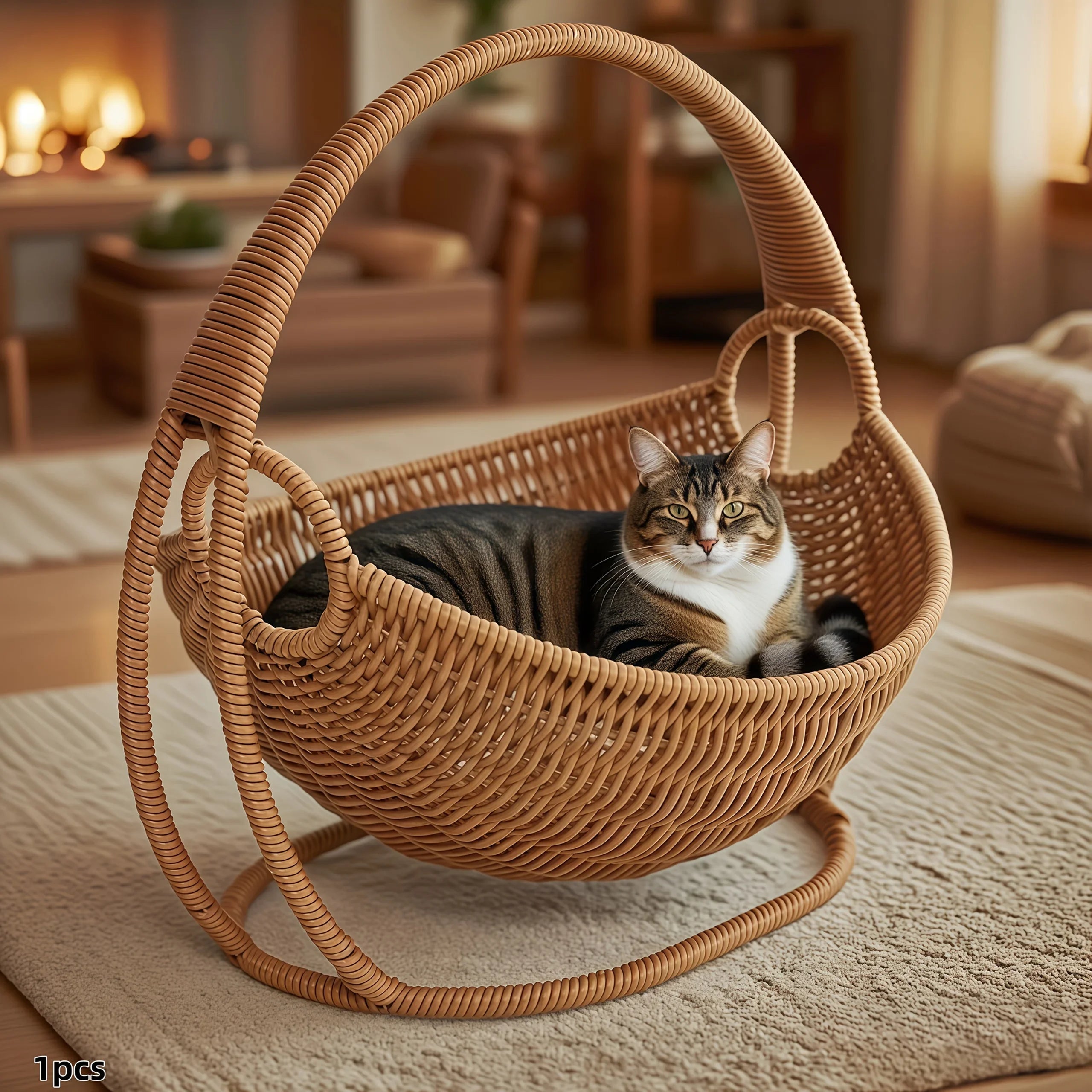 Rattan Hammock Indoor Hanging Cat Bed