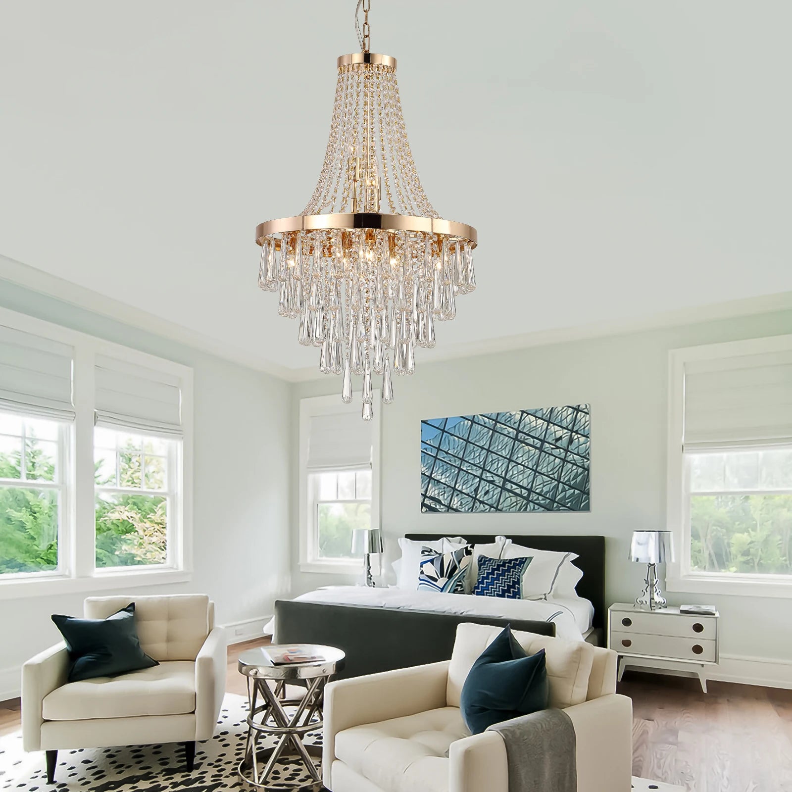 Large Luxurious Crystal Chandelier