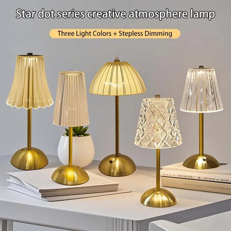 LED Table Lamp, Touch Sensor, Wireless; 4 Styles