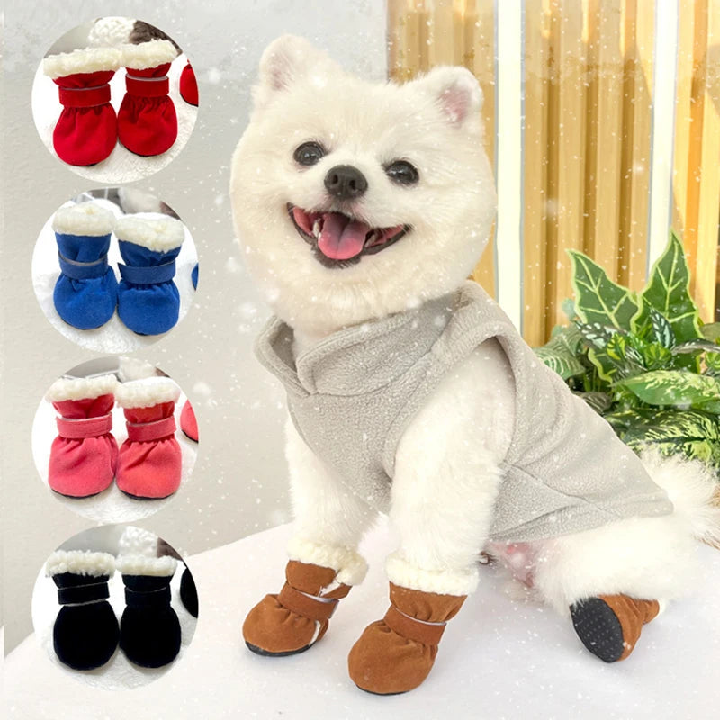 4pcs Winter Snow Boots for Dogs
