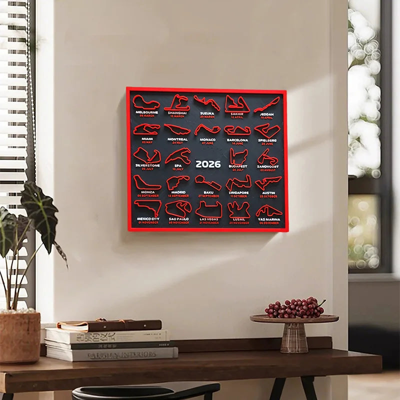 2026 F1 Racing Map Poster Print